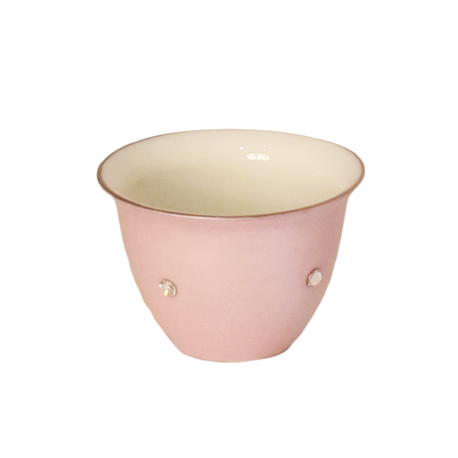 S/6 Arabic Coffee Cup Cristal Swar+Platinum Rimrose