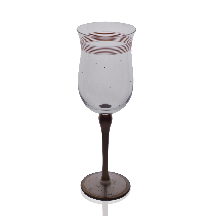 Wine W/Golden Rim Tulip Bohemia