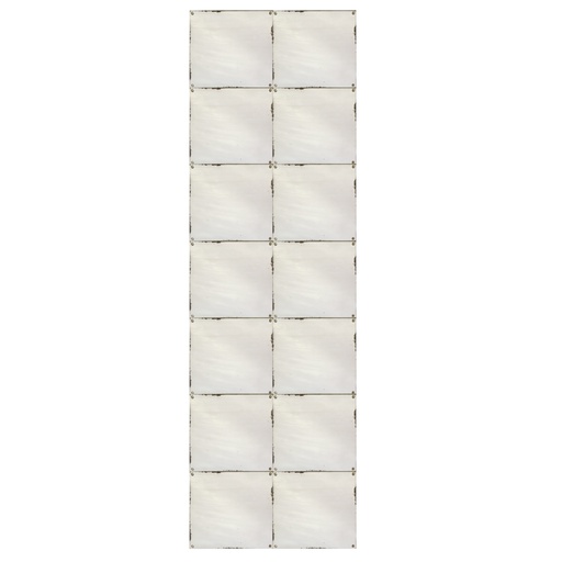 [208001140] Squarred Mirror (contains 16 small pcs) (White,91x48x80, Wood)