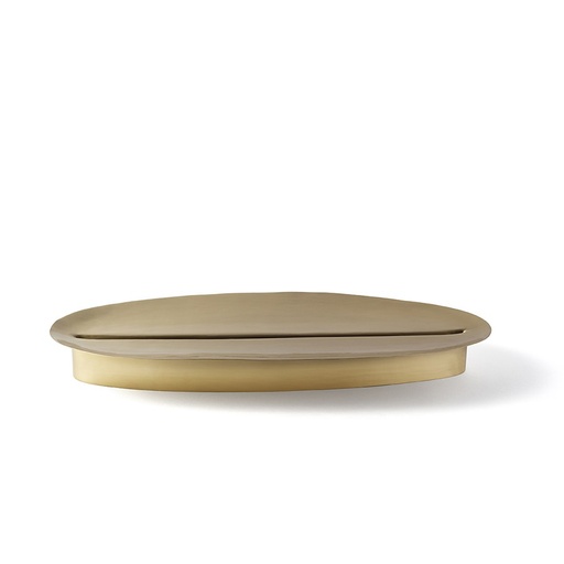 [101008135] Adspera I Centerpiece (Golden Rim,7x7x23H cm, Glass)