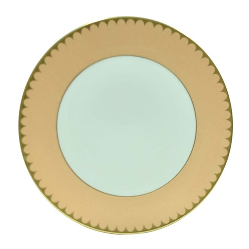 [1010011040] Aegan24Kt Gold Dinner Platepink Champangea (Green/Gold,DIA35CM, Porcelain)