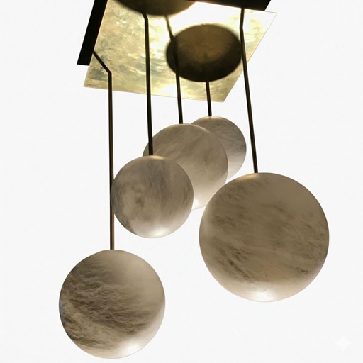 [207001101] Alabaster Sphere (Clear/Gold,30x40xH100, Brass/Glass)