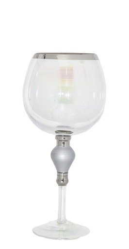 [101002056] Aristocrat- Silver & Pewter Balloon (Clear,7.5x14H CM, Crystal)