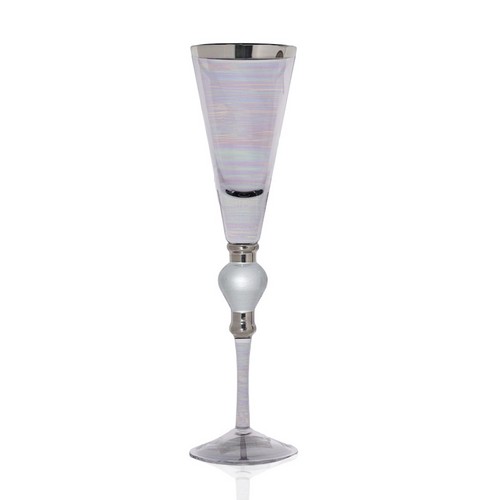 [101002068] Aristocrat- Silver & Pewter Flute (Clear,8x19.5H CM, Crystal)