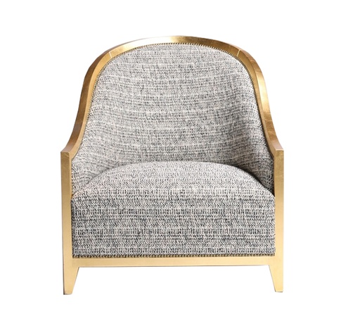 [206003161] Arm Chair W/F Pattern Rayon 45 Robert Crowder (White,255x100x75H cm, Upholstered)