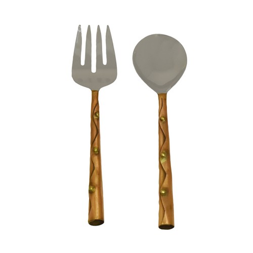 [103001032] Brass Dot Serving Set S/2 (Brown,25cm, Lacquered)