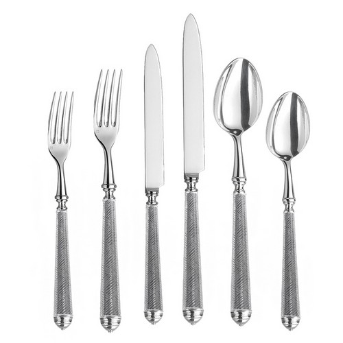 [101003180] S/6 Cachemire Set Table Knife Dessert Knife Dessert Fo (Brown,25cm, Lacquered)