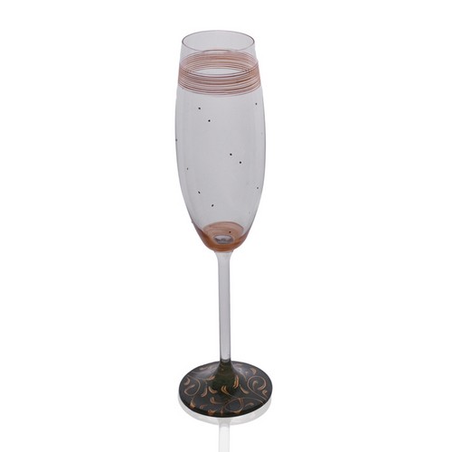 [101002058] Champagne Glass/Bohemia Green (Yellow,8x30H CM, Glass)