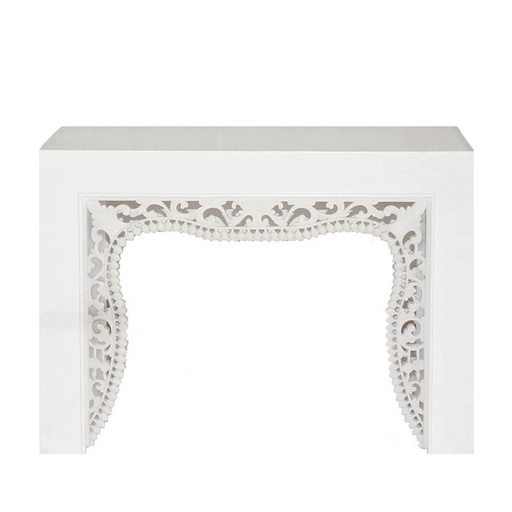 [202004011] Console Table (Brass/Cream,105x172x50H cm, Wood/Brass)