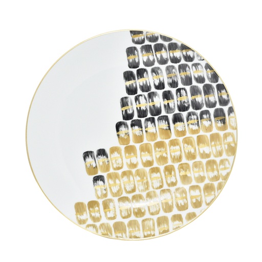 [1010011181] Dinner Plate Jersey (Gold Trim,DIA 23 CM, Porcelain)