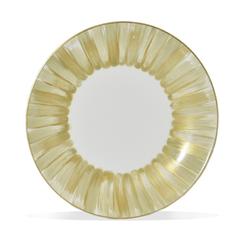 [1010011172] Dinner Plate Jersey Dipj Panache Pink Yellow (Gold Trim,DIA 23 CM, Porcelain)
