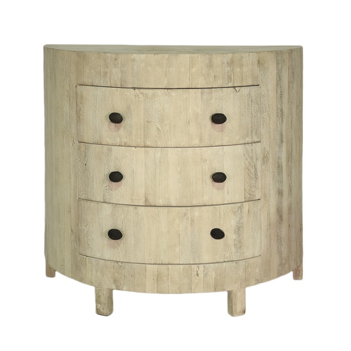 [208004019] Drift Wood Demi Lune Chest (Bleached,102x51x91., Mango Wood)