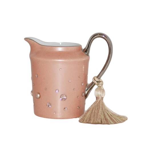 [102010018] Empire Creamer Glamour Swarovskicrys&Pearls+Tassel (Gold/Rouge,25x25cm, Ceramic)