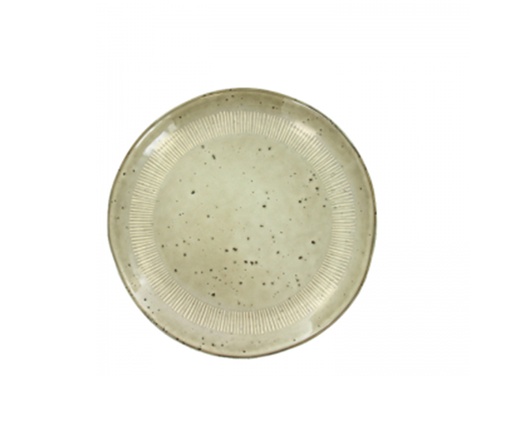 [1010010024] Enzo Dinner Plate Sand (Gold Trim,DIA 29 CM, Porcelain)
