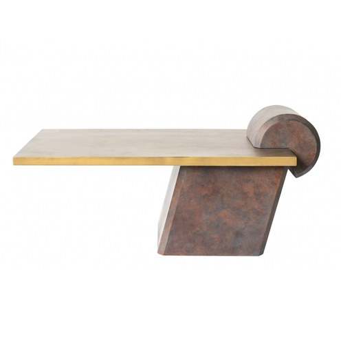 [202001256] Fleek Coffee Table (Bronze/Gold/Acrylic,64x64x61H CM & 49x49x51H CM, Top Acrylic ,Base Metal)