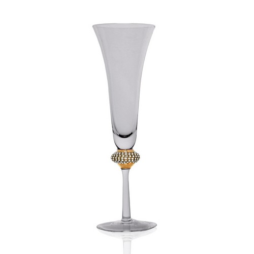 [101002114] Flute Princess Champagne Flute With Red Austrian (Tulips Red,12x20.5H, Glass)