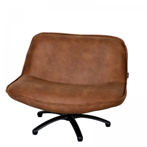 [206008000] Forli Fauteuil Mersey Black Leg Cognac (Brown,94x85x68, Upholstered)
