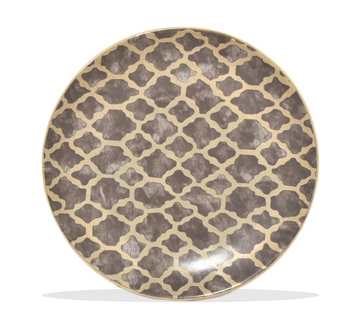 [1010011185] Fortuny Ashanti  Dessert Plate (White/Gold,DIA 30CM, Porcelain)