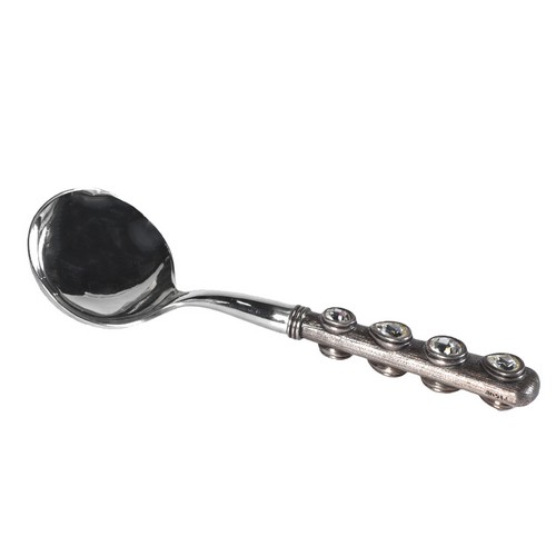 [103001080] Gravy Spoon White Crystals (Brown,25cm, Lacquered)