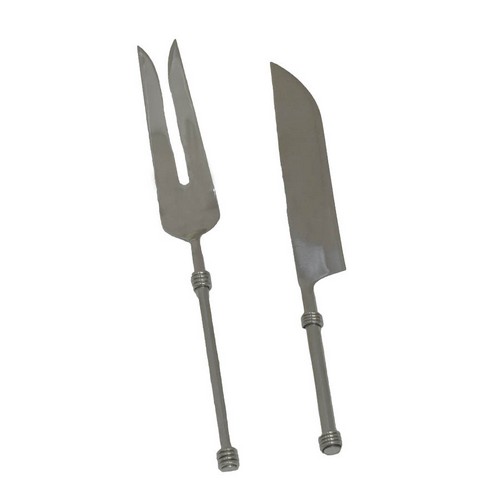 [103001057] Set of 2 Hammered Carving (Gold steel,31 cm, Metal)