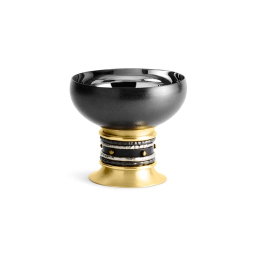 [10200110093] Naga Nut Dish Goldtone Natural & Oxidized Brass (Midnight,DIA28x15H, Marble/Brass)