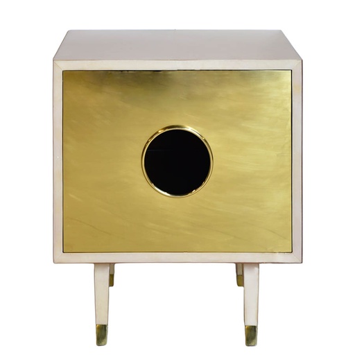 [205001045] Night Stand In Natural Resin And Brass (120x70x48, )
