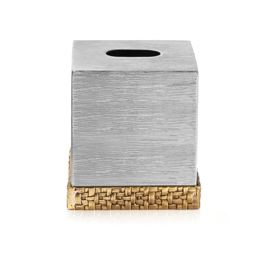 [104002232] Palm Tissue Box Holder (White/Gold,DIA 8x20, Marble/Antique)