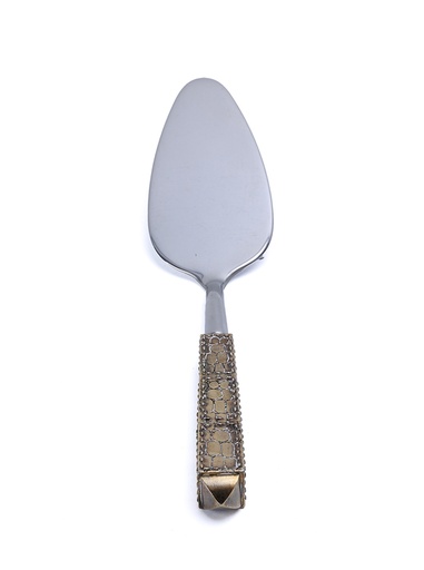 [103001073] Pie Server Croco Gold Plated Handle