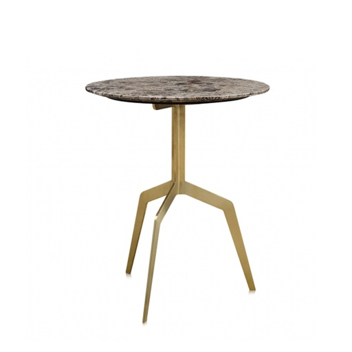 [202002482] Razor Occasional Table (Gold,DIA50xH60, Marble/Stainless Steel)
