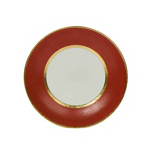 [1010011246] Rouge Prato De Soup Plate (Gold Trim,DIA 23 CM, Porcelain)