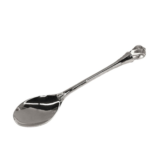 [101003046] S/4 Tea Spoon W/Crystal Knob (Silver,31x8, Stainless Steel)
