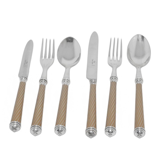 [101003006] S/6 Cable Gold Placesetting Cutleries. (Gold/Steel,23.5cm, Metal)