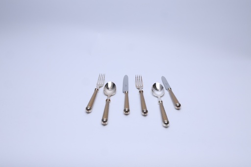 [101003006] S/6 Cable Gold Placesetting Cutleries. (Silver,)