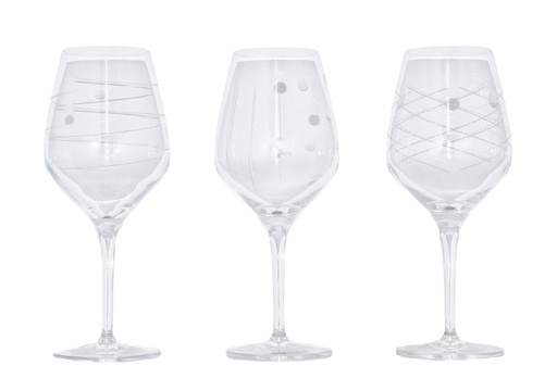 [101002134] S/6 Glasses Lutece (Chope, 7.5x14.5H, Glass)