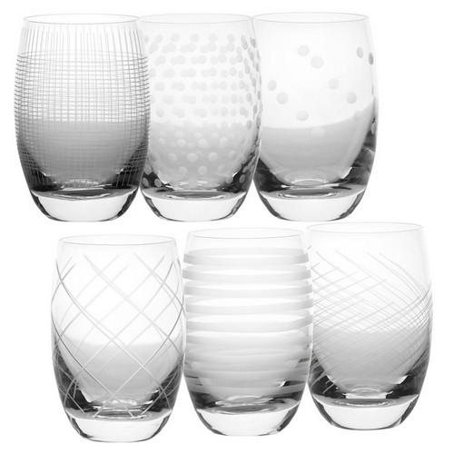 [101002451] S/6 Orange  Oslo Taille (Clear/Black,7x7x18H CM, Glass)