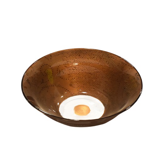 [102001030] Salad Gold Bowl (White,45x46x14 H CM, Porcelain)