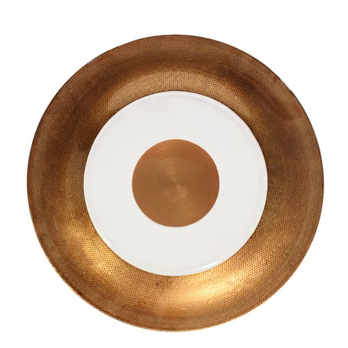 [101001188] Salad Gold Plate (White/Gold,DIA27CM, Porcelain)