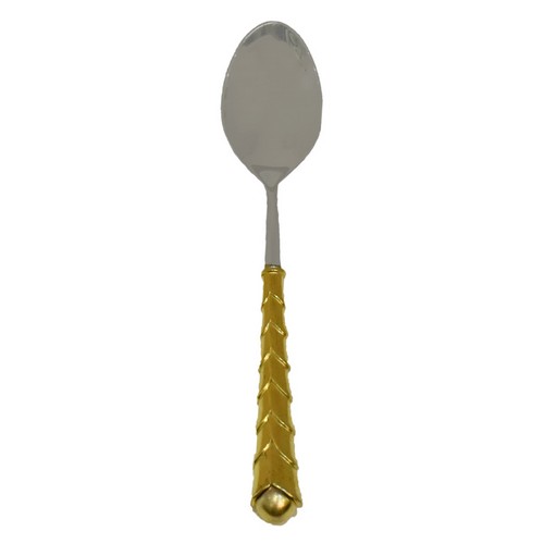 [101003192] Serving Spon Neptune Gld Platted Handle (Silver,32x5, Stainless Steel)