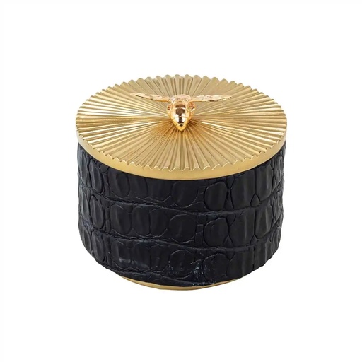 [107012322] Storage Box Beez Black Small (Mosaic Glass,W54.61xD54.61xH5.08, Mosaic Glass)