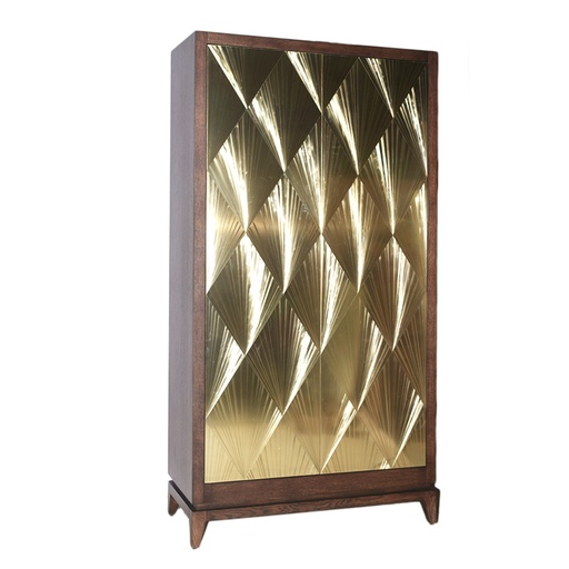 [201003088] Toledo Armoire (Black,W43.18xD43.18xH82.55, Ceramic/Brass)