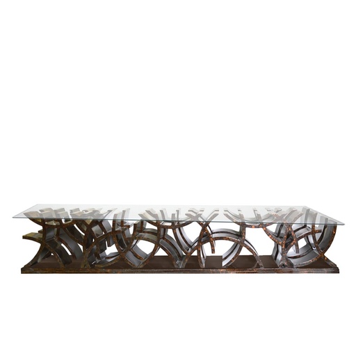 [202003023] Tortoise Brown Dining Table (Black,114x30x229, Wood)