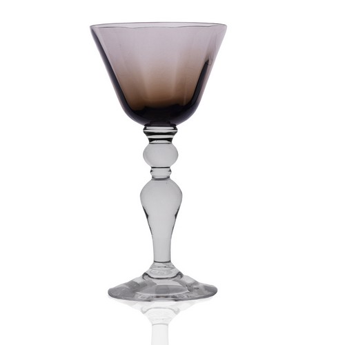 [101002081] Verre A Eau Fume/Clair (Clear Glass,9.5x9.5x15, Crystal)