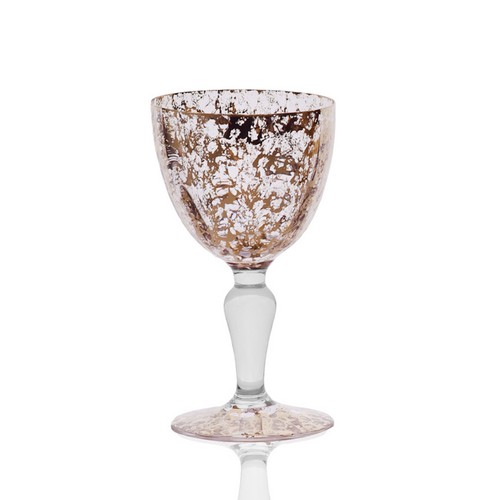 [101002083] Verre A Eaua Isabelle Clair Ponge Or (Clear Glass,10x10x21H cm, Crystal)