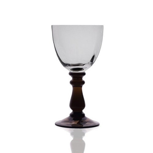 [101002013] Verre A Vin Clair/Fume (Clear, 11x21H CM, Crystal)