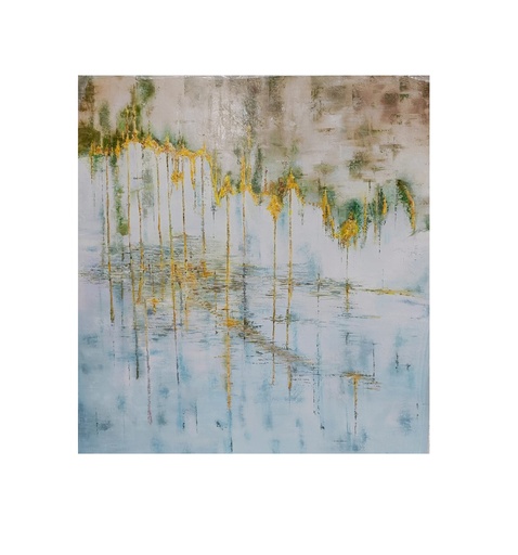 [208002356] Multicolour Wall Art (Silver/Gold,8x11x8.2, Stainless Steel/Brass)