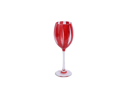[101002213] Wht Jungl Red Vert Stripe (Clear,7x7x20 H CM, Glass)