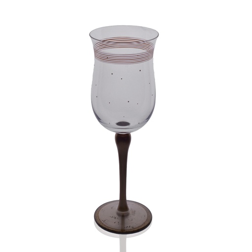 [101002001] Wine W/Golden Rim Tulip Bohemia (Silver,)