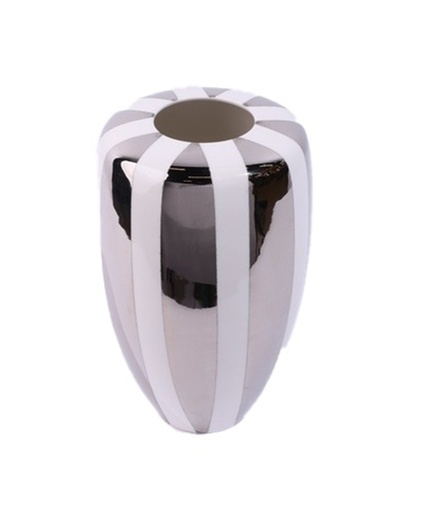 [1070022510] Vase (Black/White,DIA14xH46, Glaze)