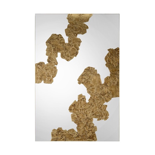 [208001201] Nuvole Gold Mirror
 (Mosaic Glass,W54.61xD54.61xH5.08, Mosaic Glass)