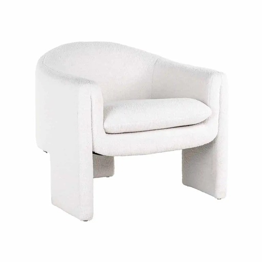 [206003206] Fauteuil Charmaine White Furry (Orange,95x90x80H.cm, Upholstered)